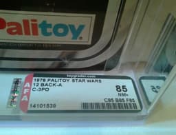 Vintage star wars palitoy c-3po  afa 85 archival rare ! 12 back.!
