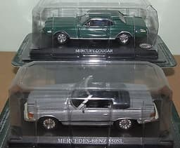 1:43 SCALE MERCURY COUGAR AND MERCEDES BENZ 350SL DIECAST CAR MODELS