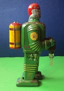 60s RARE GREEN VERSION TIN ROBOT Space Man Conqueror Vintage TOY by Daiya JAPAN