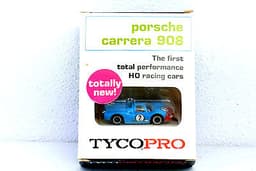 70\'s TycoPro Porsche Carrera 908 Short Nose Blue/Orange #8801 Slot Car Exc w Box