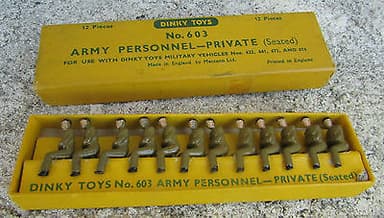 Boxed DieCast Dinky Toys Army Personnel Private 12 Pieces No 603