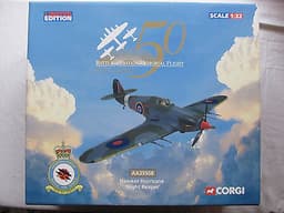 CORGI AVIATION ARCHIVE:AA35508HURRICANE\'NIGHT REAPER\'(B.O.B.M.F.50TH)1/32DIECAST