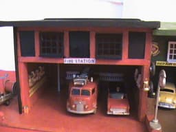 GARAGE AND FIRE STATION COMBINED WITH DIE CAST DINKY