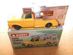 Husky Diecast Toys No 35 Ford Camper In Custom Made Display Box