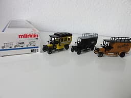 Marklin HO 1898 limited set of 3 different die-cast postal trucks & buses, MIB