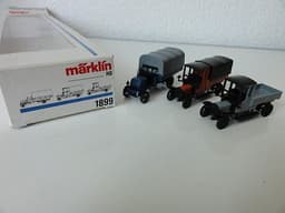 Marklin HO 1899 limited set of 3 different die-cast veteran trucks & vans, MIB
