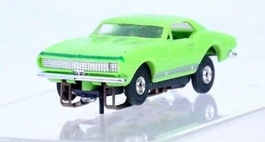MODEL MOTORING Lime Green Camaro ? HO scale slot car T-jet NICE Excellent