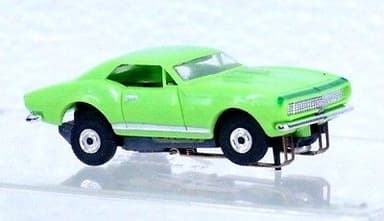 MODEL MOTORING Lime Green Camaro ? HO scale slot car T-jet NICE Excellent