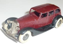 Pre war Dinky 24b limousine - maroon and black.