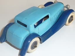 Pre war Dinky 24d Vogue saloon with spare wheel. Carefully restored.