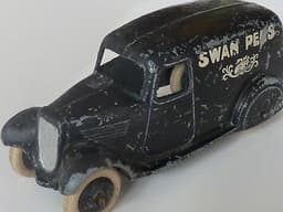 Pre war Dinky 28r \'Swan Pens\' type 2 van. Original, no fatigue.