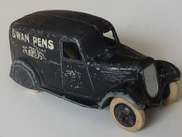 Pre war Dinky 28r \'Swan Pens\' type 2 van. Original, no fatigue.