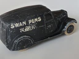 Pre war Dinky 28r \'Swan Pens\' type 2 van. Original, no fatigue.