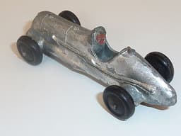 Pre war Dinky 35b racer. 1936 version with no driver. Silver.