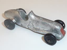 Pre war Dinky 35b racer. 1936 version with no driver. Silver.