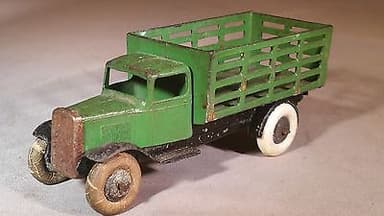 Prewar Dinky Toys Gardener Stake Truck with Early Chassis and Tin Grill - 25F
