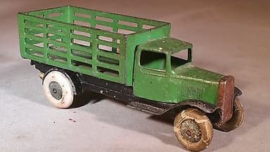 Prewar Dinky Toys Gardener Stake Truck with Early Chassis and Tin Grill - 25F