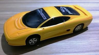 SCALEXTRIC JAGUAR XJ220 IN PLAIN YELLOW WITH PLAIN BACK INTEROIR