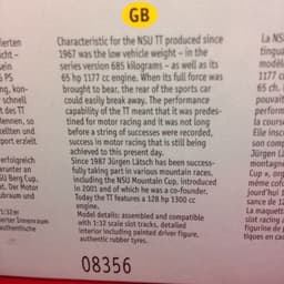 Scalextric Revell 08356 NSU Cup 1300 TT Cup Jurgen Latsch Slot Car New