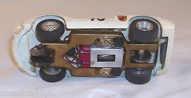 STROMBECKER PORSCHE CARRERA 1/32 SCALE BRASS CHASSIS SLOT CAR SHARP BUILT UP!