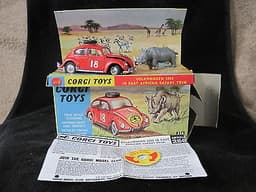 Superb CORGI #256 VW 1200 African Safari trim w/ paper inserts, MIB ~ rare find?