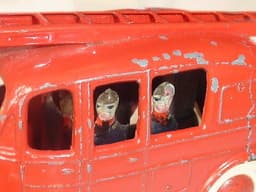 Very rare pre war Dinky 25k Streamlined fire engine with tinplate firemen.