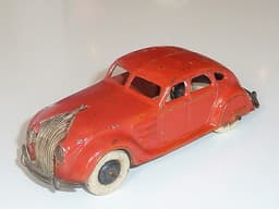 Very rare pre war Dinky 30a Chrysler Airflow in red/orange.
