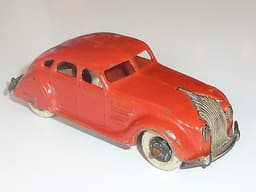 Very rare pre war Dinky 30a Chrysler Airflow in red/orange.
