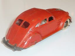 Very rare pre war Dinky 30a Chrysler Airflow in red/orange.