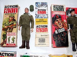 VINTAGE ACTION MAN COLLECTION OF 6 x RARE BOXED FIGURES COMMANDER PILOT SOLDIER