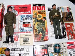 VINTAGE ACTION MAN COLLECTION OF 6 x RARE BOXED FIGURES COMMANDER PILOT SOLDIER