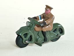 Vintage Original Pre War Dinky Toys Military Army Motorcycle Dispatch Rider 37c.