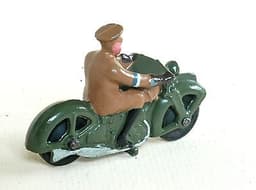 Vintage Original Pre War Dinky Toys Military Army Motorcycle Dispatch Rider 37c.