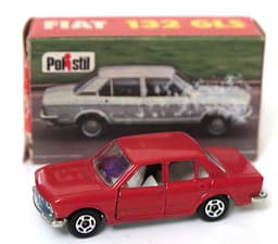 Vintage POLISTIL Fiat 132 GLS Diecast Red Car Model Italy RJ15 RJ  Politoys