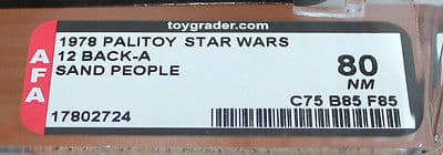 1978 Kenner Palitoy Star Wars Sand People 12 Back-A AFA 80 Carded MOSC UK