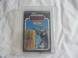 1983 vintage Star Wars ROTJ RARE MOC carded kenner Boba Fett desert scene UKG
