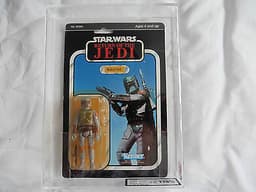 1983 vintage Star Wars ROTJ RARE MOC carded kenner Boba Fett desert scene UKG