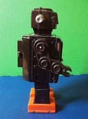 60s VINTAGE TIN SPACE FIGHTER ROBOT BY HORIKAWA JAPAN SPACE TOY