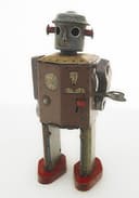 Atomic Robot Man. 1949. Japan. Rare Tin Vintage Toy Working Great Condition