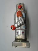 Fantastic Vintage Tin Plate Clockwork Wind Up Walking Robot with Key - c1960\'s