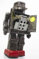 Horikawa Brown Attacking Martian Robot. Japan. Vintage Tin Working Great cond.