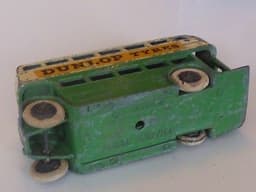 Pre war Dinky 29c Bus - Dunlop ads and cast-in stairs,