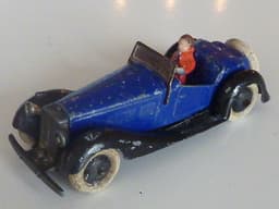 Pre war Dinky 36e Salmson 2 seater with driver figure. Excellent and very rare.