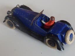 Pre war Dinky 36e Salmson 2 seater with driver figure. Excellent and very rare.