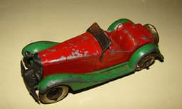 pre war Dinky car #24h Sports Tourer with criss cross chassis (British Salmson)