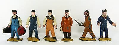 PRE WAR DINKY TOYS / HORNBY SERIES O GAUGE ENGINEERING STAFF SET No 4 FULL SET