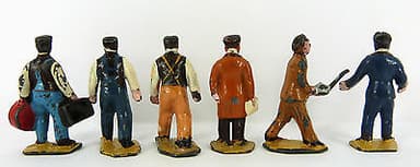 PRE WAR DINKY TOYS / HORNBY SERIES O GAUGE ENGINEERING STAFF SET No 4 FULL SET