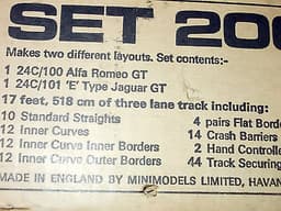 Rare 3 lane track vintage triang scalextric (set 124)