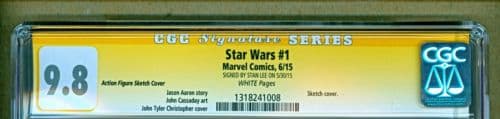 Star Wars #1 2015 Marvel C2E2 Action Figure Sketch Cover SIGNED STAN LEE CGC 9.8