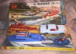 VINTAGE CORGI GIFT SET 31 BUICK RIVIERA Water Skier wth ORIG BOX